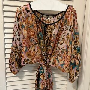 Single Multicolor Animal Print Blouse